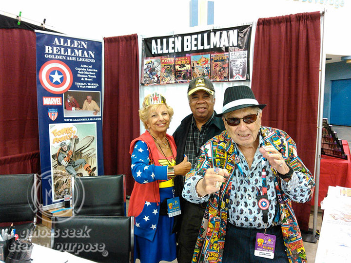 Allen Bellman, my comic book mentor, and his kind wife, Roz with my Dad. I am blessed to have all of them in my life.